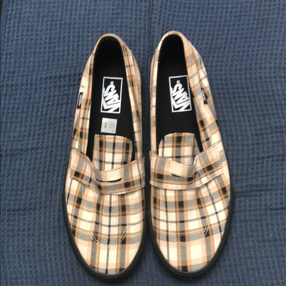 Vans Black and Tan Slip-On Loafers with Canvas Comfort - Picture 4 of 5
